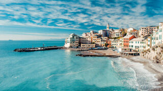 View of Bogliasco. Bogliasco is a ancient fishing village in Italy